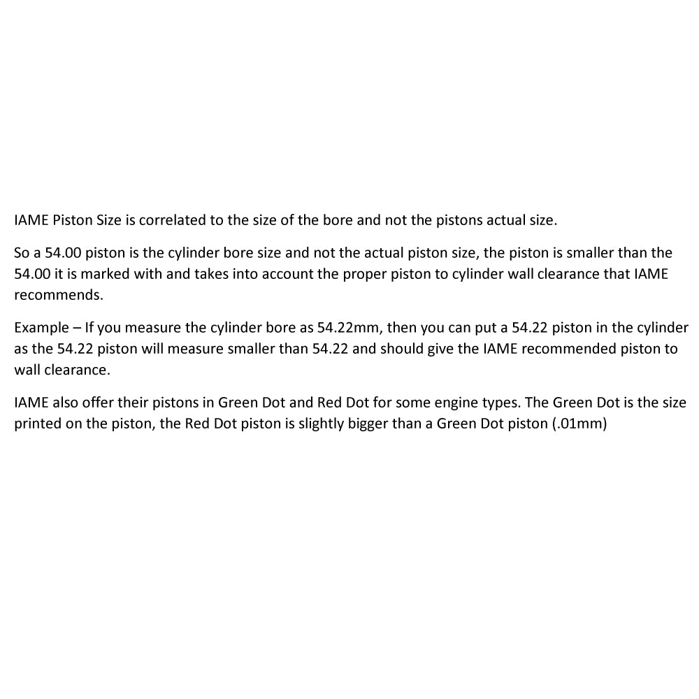 (52A) IAME X30 Complete Piston Kit