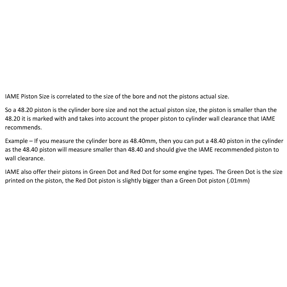 Sale! IAME KA100 Piston with Ring 48.20 Green Dot EBP-85050-CV