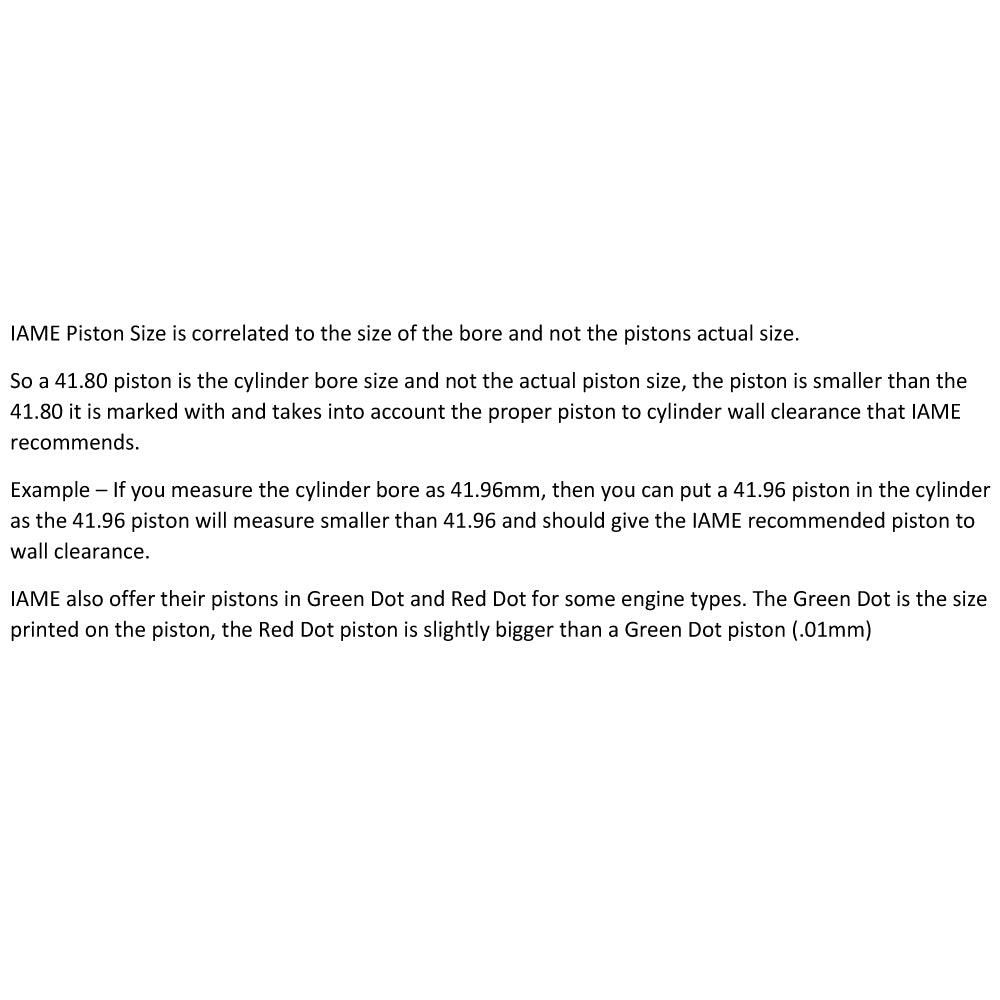 52A. IAME Mini Swift Piston Kit