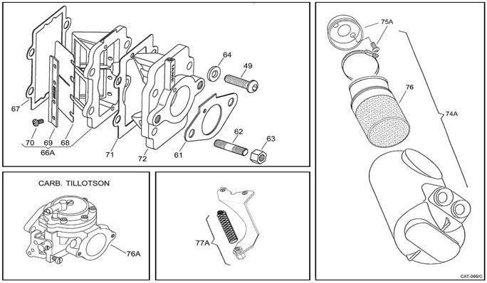 (63) 81-377 IAME KA100 M6 Carburetor Mounting Nut