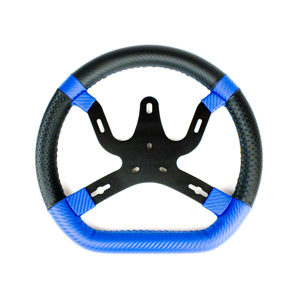 KG Karting "M6" Steering Wheel with High Grip Hand Grip Material, Carbon Look Top, Integrated Gauge Mount