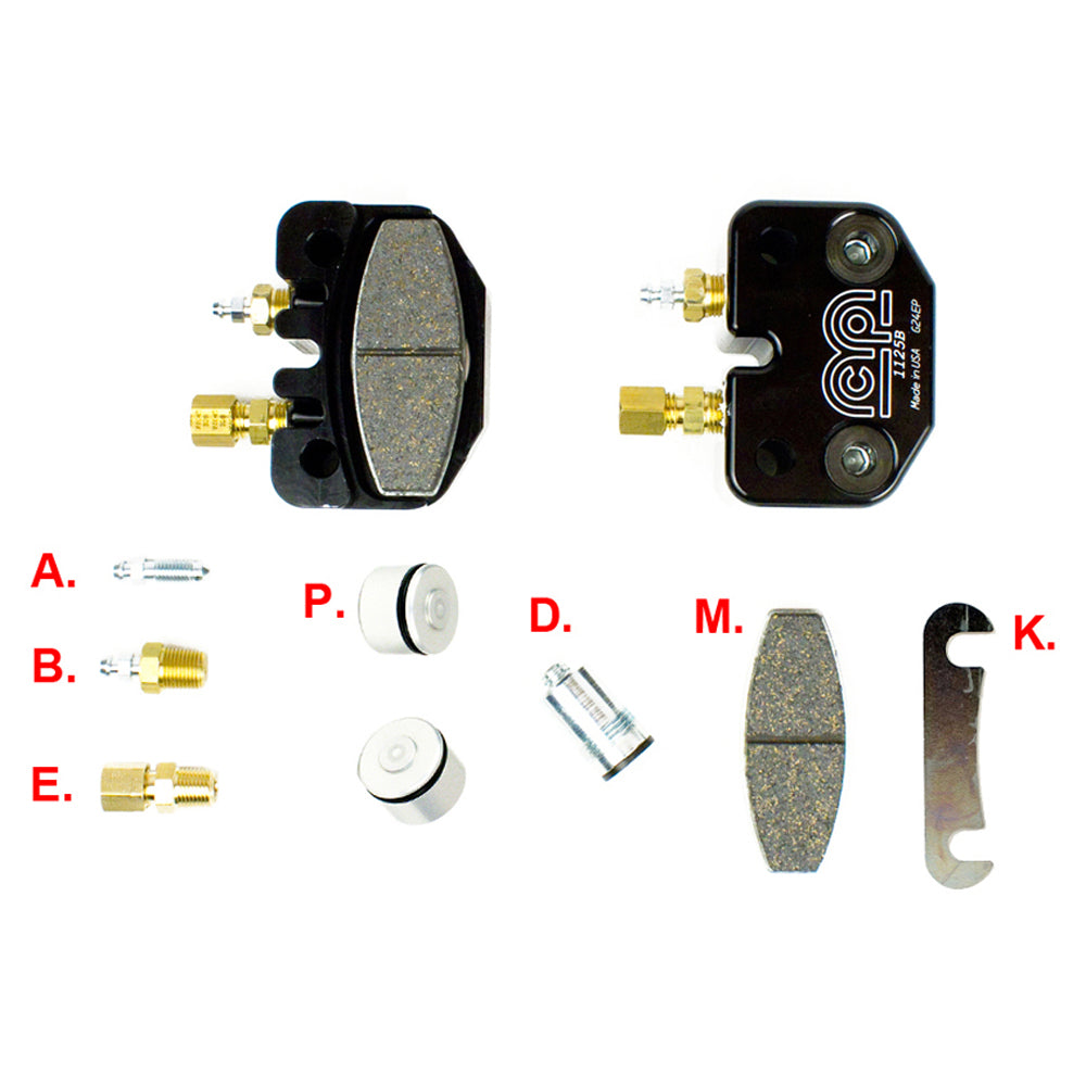 M. MCP 554BN Mini Lite Caliper / Front Brake Caliper Brake Pads Black, Pair