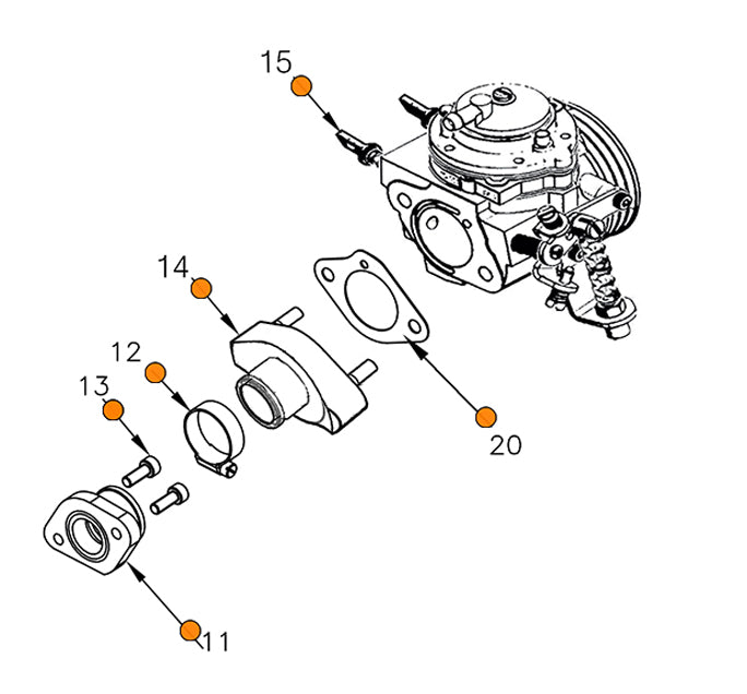 DG-1HW Vortex Mini Rok Tillotson HW-48A Carburetor Diaphragm Rebuild K ...