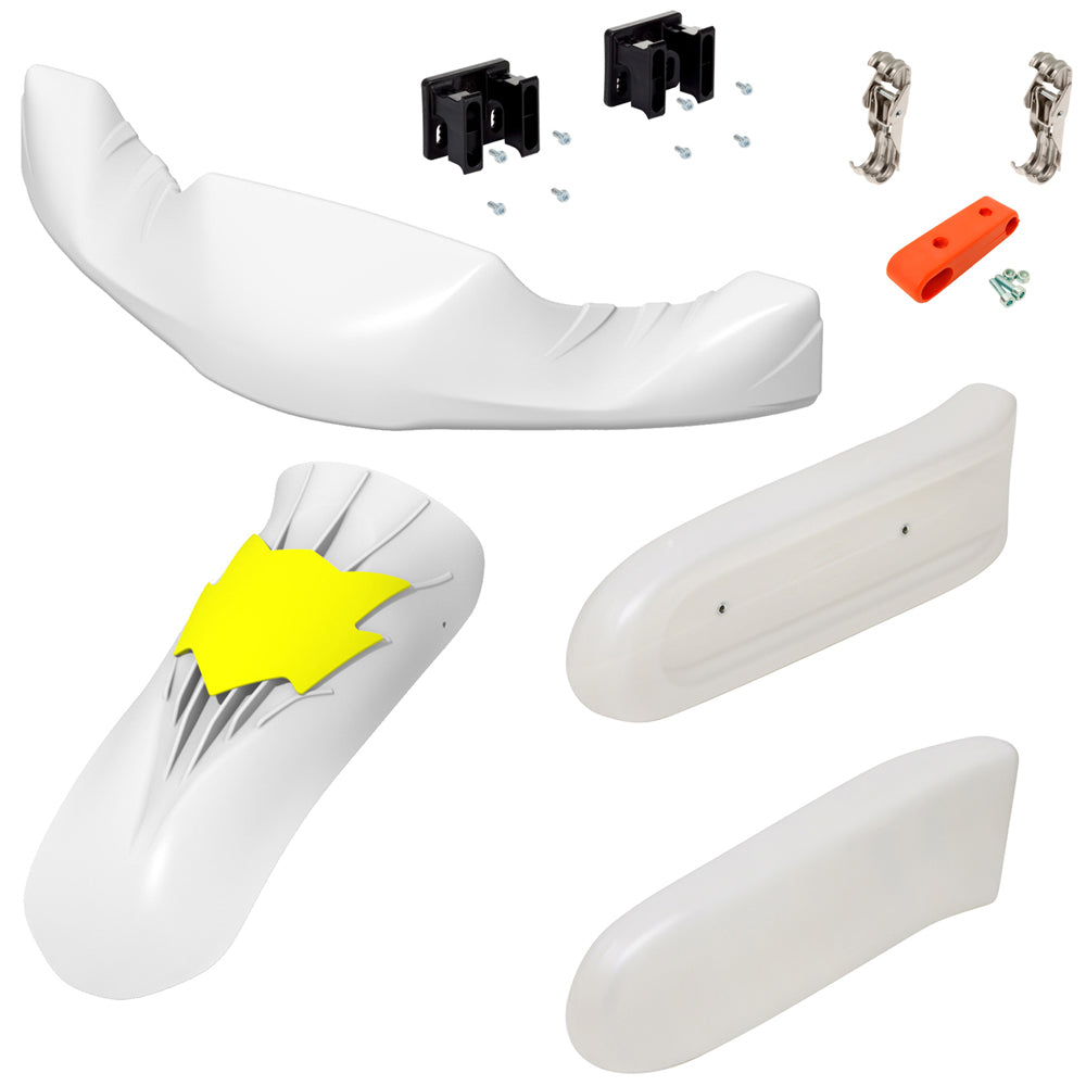 OTK Tony Kart CIK Pearl White Adult Complete Bodywork Kit M11 Nose & Panel, M10 Pods