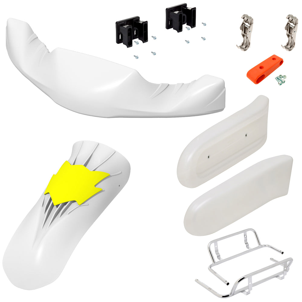 OTK Tony Kart CIK Pearl White Adult Complete Bodywork Kit M11 Nose & Panel, M10 Pods