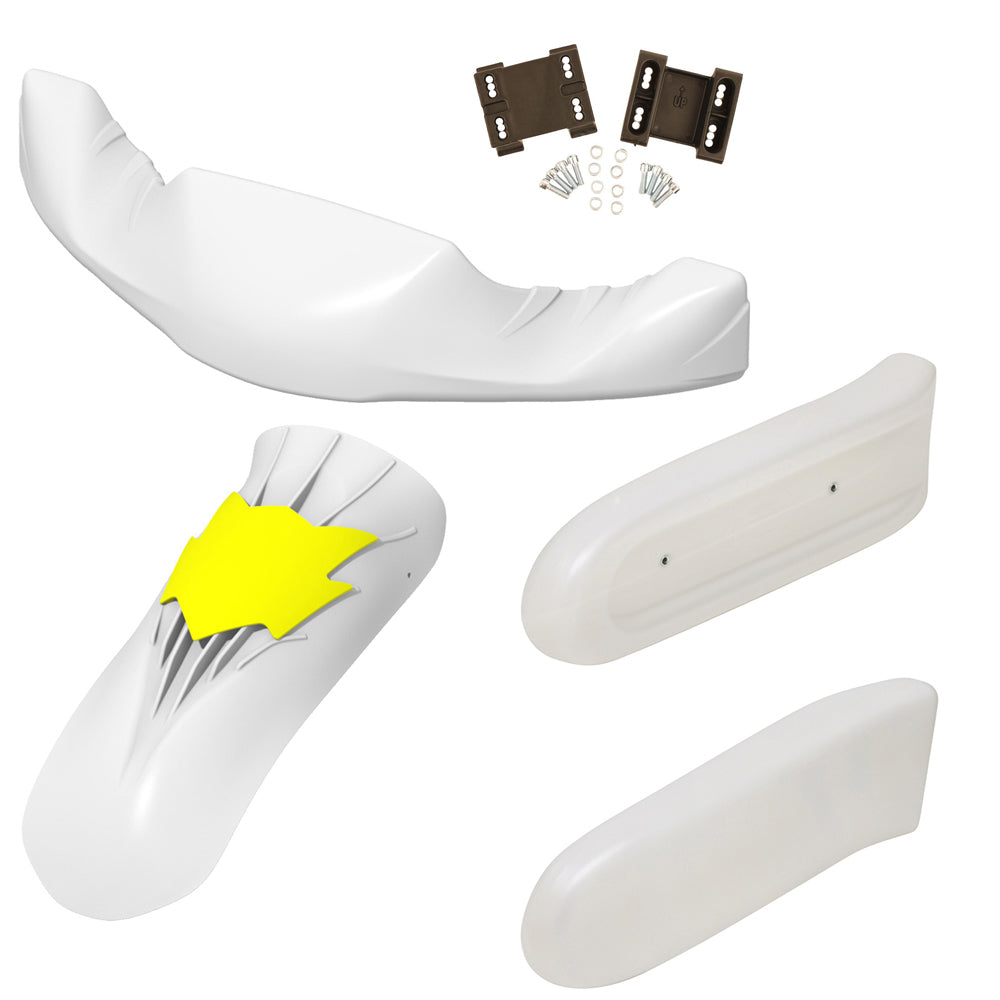OTK Tony Kart CIK Pearl White Adult Complete Bodywork Kit M11 Nose & Panel, M10 Pods