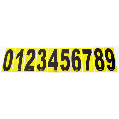 0308 OTK Stick On Kart Numbers with Yellow Background