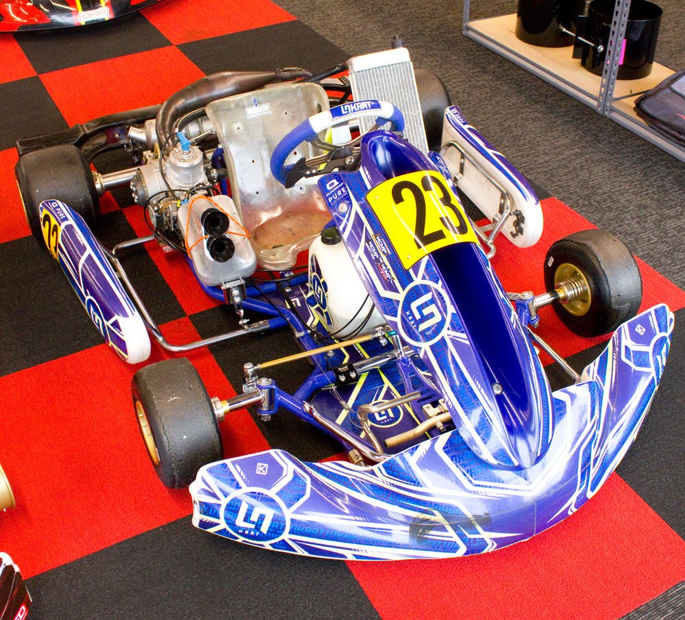 Used OTK LN Kart with Motori 7 80cc Six Speed Shifter Engine