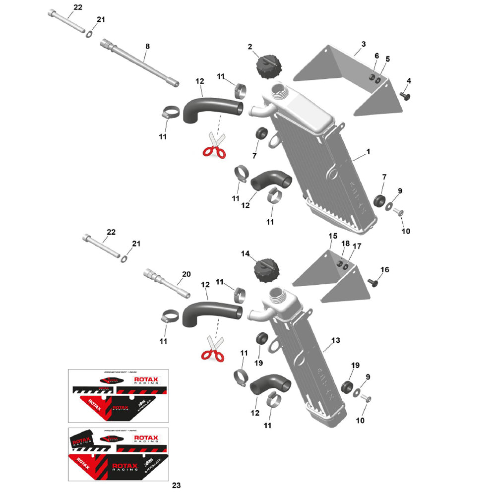 Rotax Radiator Mount 8. 651690 Rotax Max Radiator Mounting Bracket - Shop Karting Parts ...