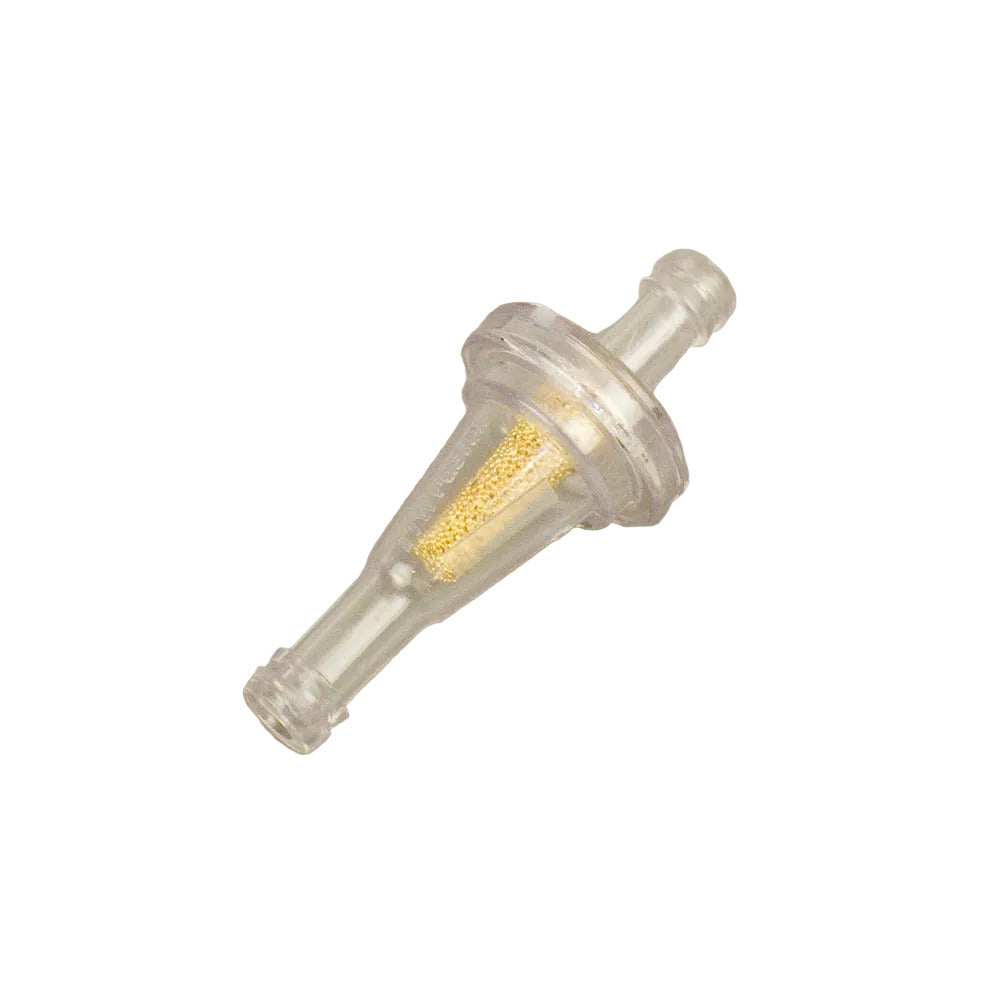 Small Plastic Inline Fuel Filter with Gold Metal Inner Filter, Gas or Alcohol