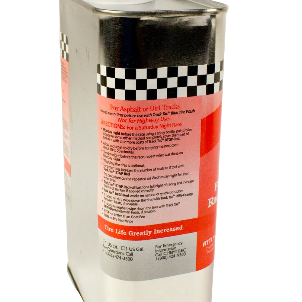 TrackTac BTGP Red, Tire Prep, Quart