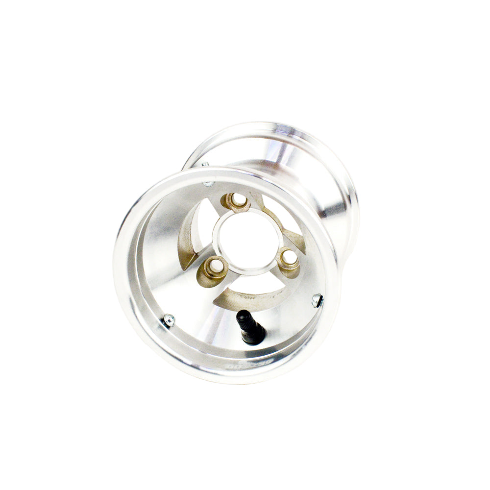 0039 (4) 130mm x 5" Cast Aluminum Spoke Metric Wheel Set, Bolt in Hub Style