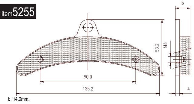 5255 Birel (Banana) Aftermarket Rear Brake Pads, Pair