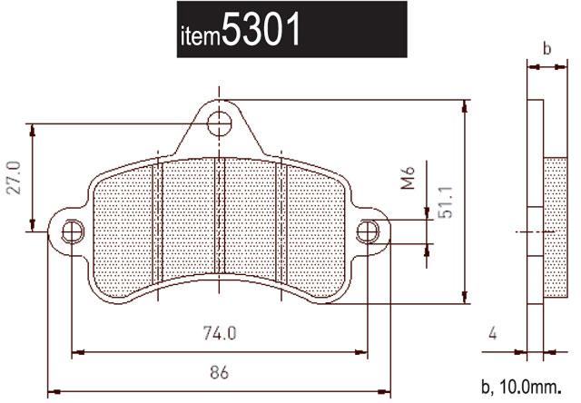 5301 Top Kart Aftermarket Rear Brake Pads, Pair