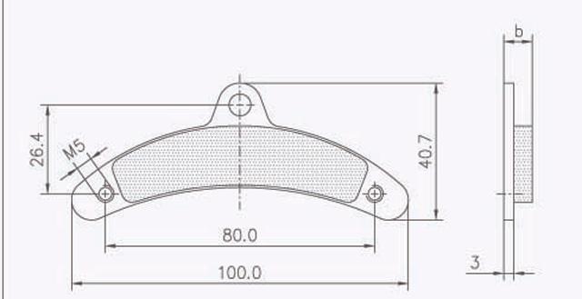 5337.S 2010 Birel Aftermarket Front Brake Pads, Birel Cadet Rear, Banana, Pair
