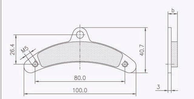 5337.S 2010 Birel Aftermarket Front Brake Pads, Birel Cadet Rear, Banana, Pair