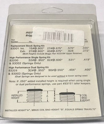 Close Out! 93004 Crane Cams Stock Briggs Flathead Intake Spring - Close Out!