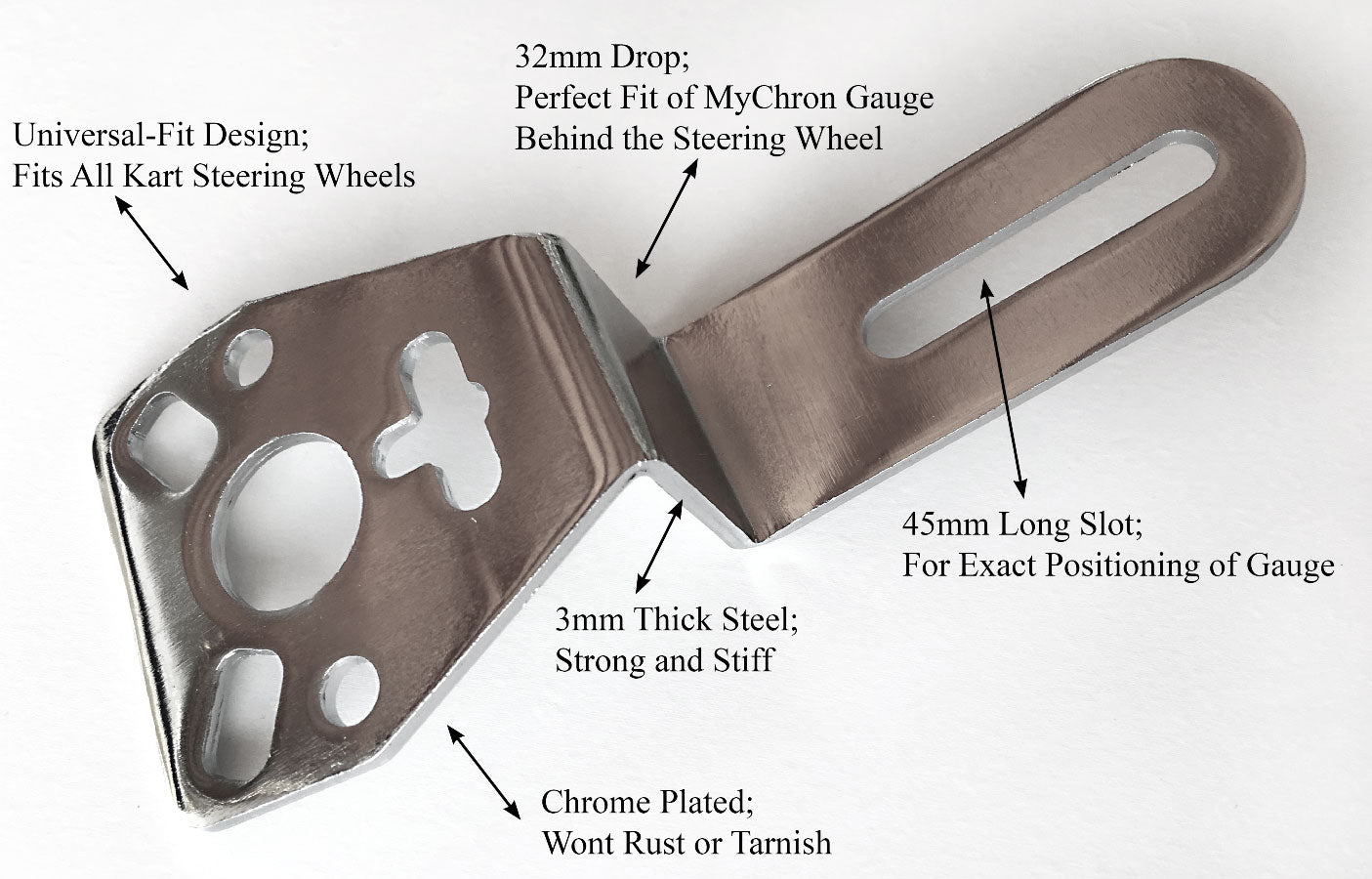 Aftermarket Mychron 5 Gauge Behind the Wheel Mounting Bracket