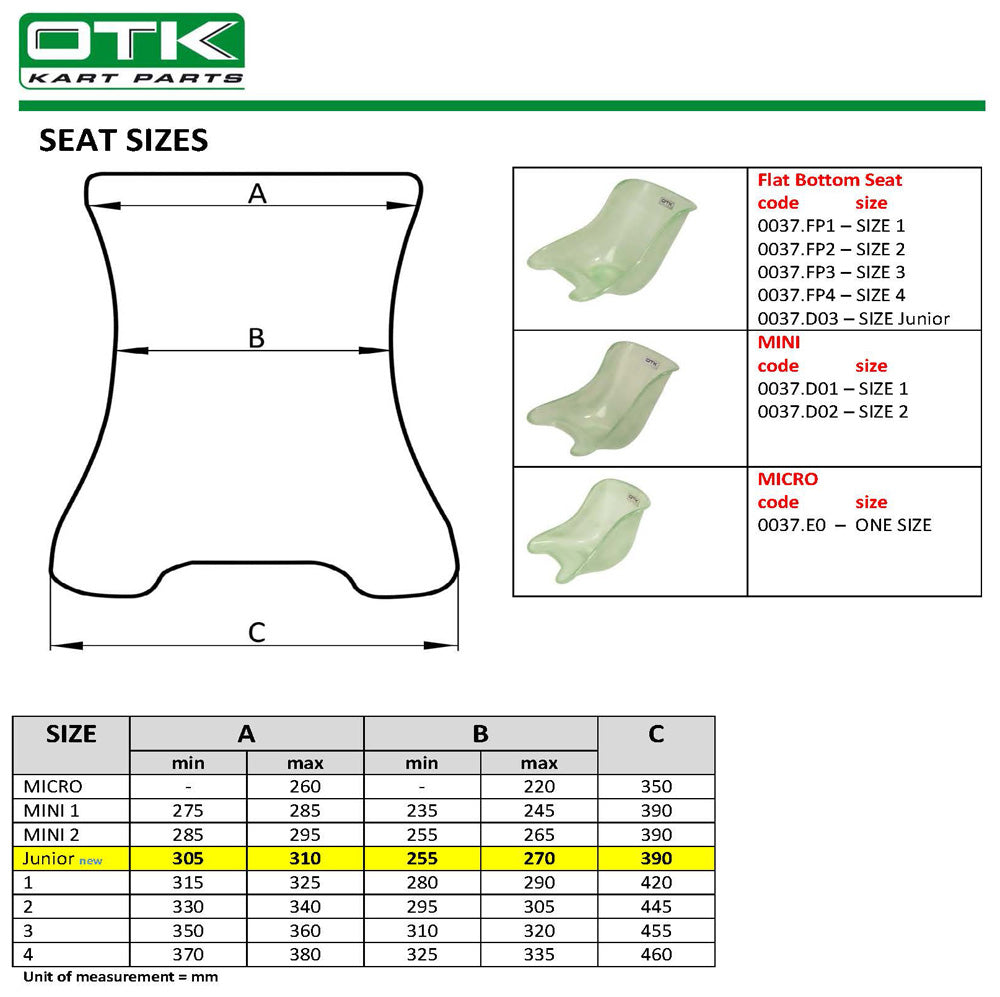 A. Tony Kart OTK Flat Bottom Seat