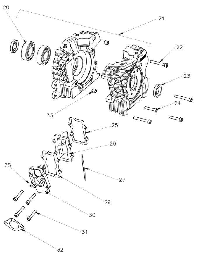 22. V.TCE6X45 Vortex Rok VLR Crank Case SHCS Allen Bolt M6x45