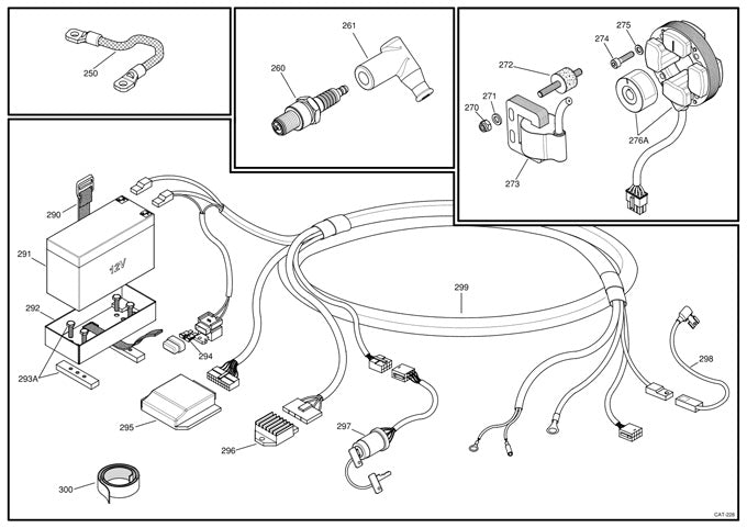 (299) X30125935-DC IAME X30 Wiring Harness, Purple Pigtail