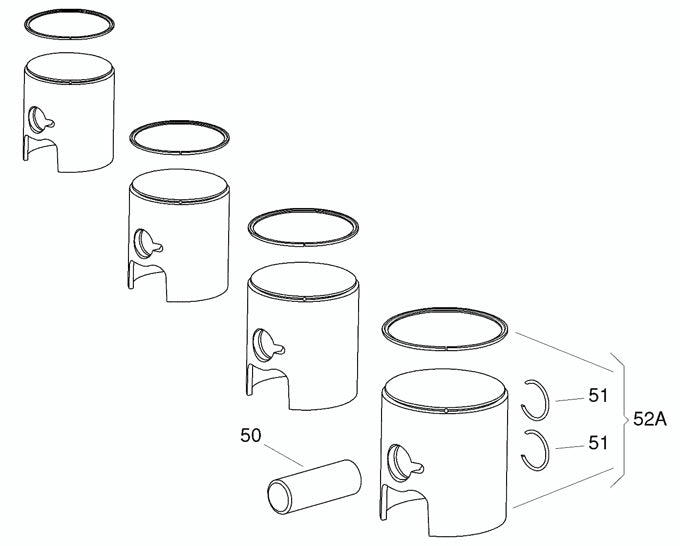 (52A) IAME X30 Complete Piston Kit