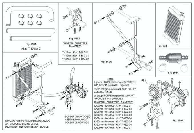 (555A) IA-T8117C2 IAME X30 32mm Clamp with "L" Bracket