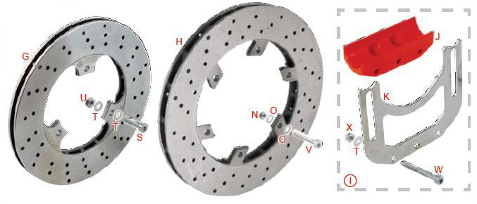 H. 0051.DC Tony Kart OTK Rear Brake Disc 206x16mm for BS6, BSD Caliper