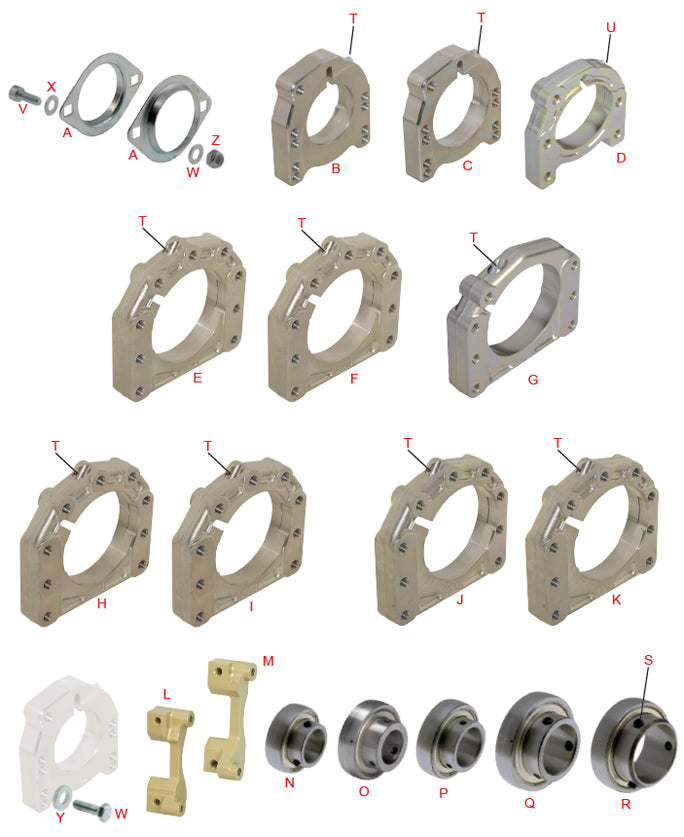 K. 0048.KDEBCSX Tony Kart OTK Forged Aluminum Axle Cassette 40mm, 50mm, 3 Position, 10mm Offset Support, Left