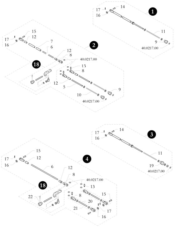 1. 6135.00.06 Birel Brake Cable Rod Assembly 320mm