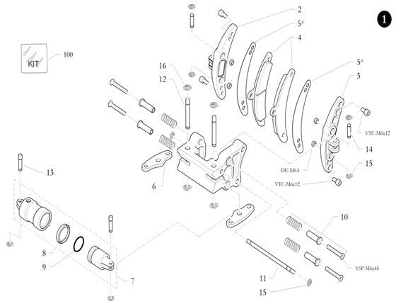12. 20.7017.06 Birel Brake Caliper Pin M8x56 Adult Banana