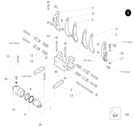 14. 20.4718.06 Birel Pin M5x48 Lever Pivot for Front Caliper C