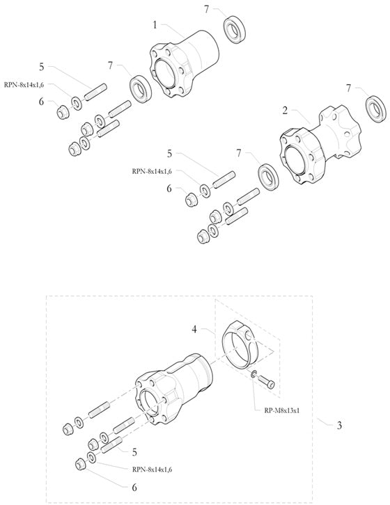 4. 10.8666.00-LU Birel 50mm Rear Wheel Hub Clamp