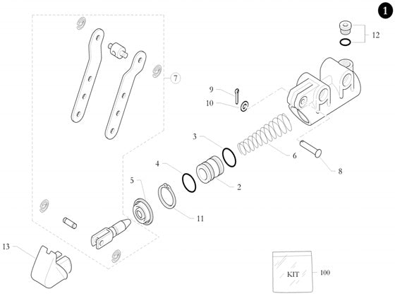 100. 10.6459.00 Birel Master Cylinder Overhaul Kit 19/B