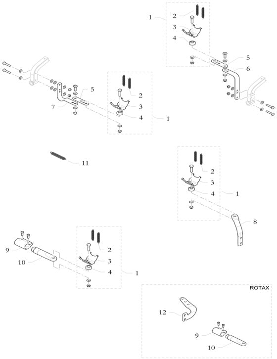 12. 20.9908.06 Birel Muffler Cradle Holder, LH for Rotax
