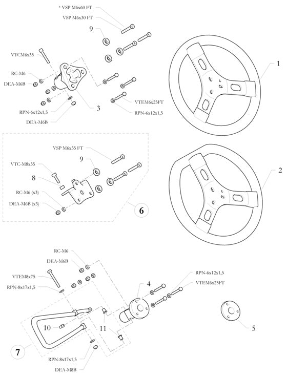 3. 5679.10.08-OR Birel Steering Wheel Hub 100cc HQ, Angled
