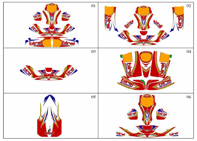 4. 10.9819.00 Birel Kid Kart Sticker Kit B25