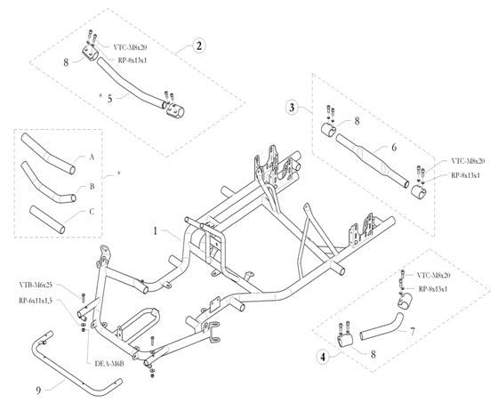 Close Out! 2. CompKart Front Straight Torsion Bar Assembly 30mm with Clamps