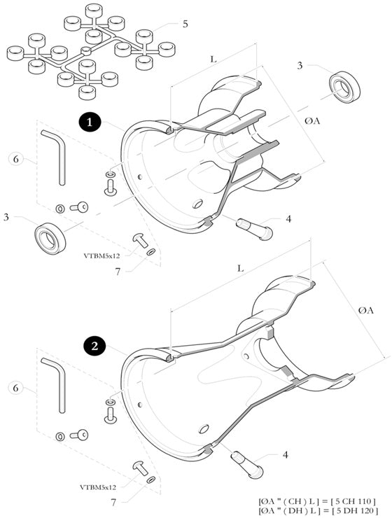 2. 5500.10.78-LU Birel Polished Aluminum, Bolt In Hub Style Metric Wheel, 120mm x 5"