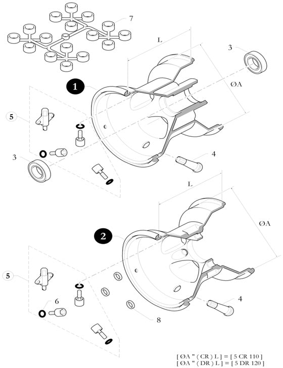 2. 5400.12.64-OR Birel Magnesium, Bolt In Hub Style, Metric Pattern 210mm x 5"