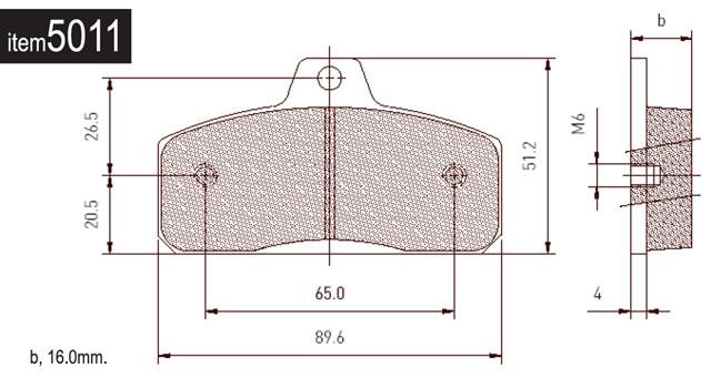 5011 Birel Aftermarket Rear Brake Pads, Pair