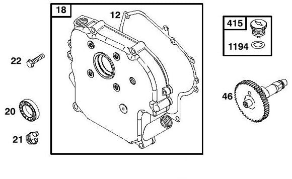 1194. 555136 Briggs Flat Head Oil Fill Plug Rubber O-Ring