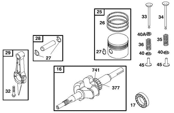 40. 555039 Briggs Flat Head Bottom Spring Retainer
