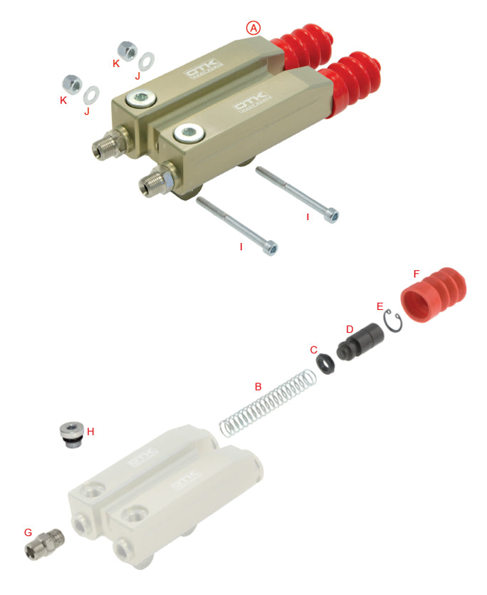 A. 0029.IA Tony Kart OTK Complete Brake Pump Master Cylinder System BS2, BSM