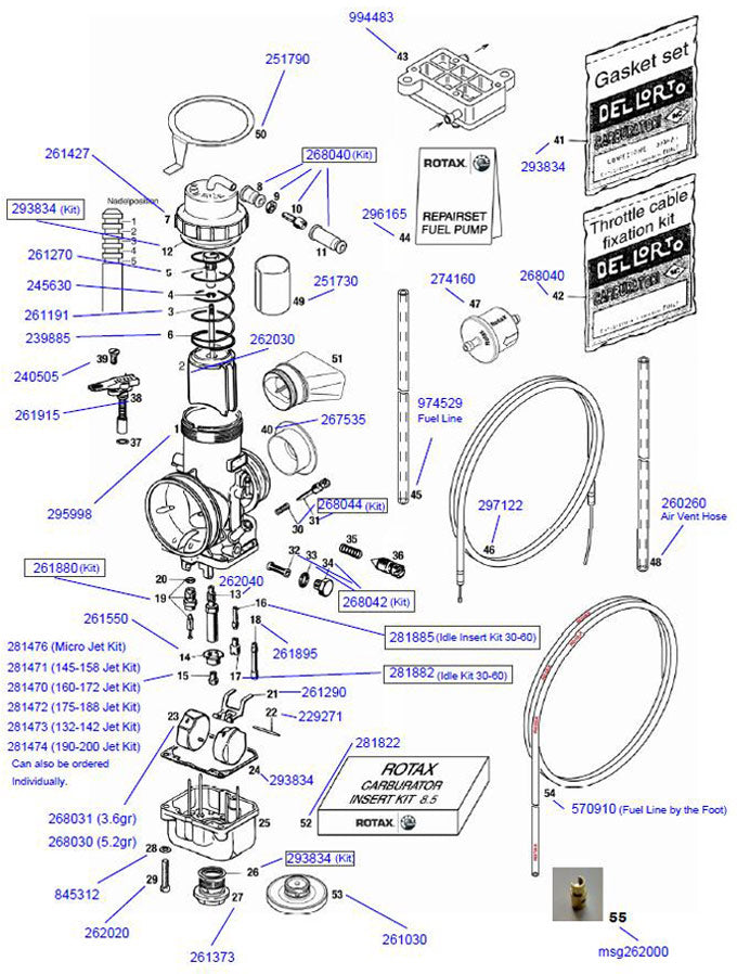 45. 994487 Rotax Max Fuel Pump Dellorto