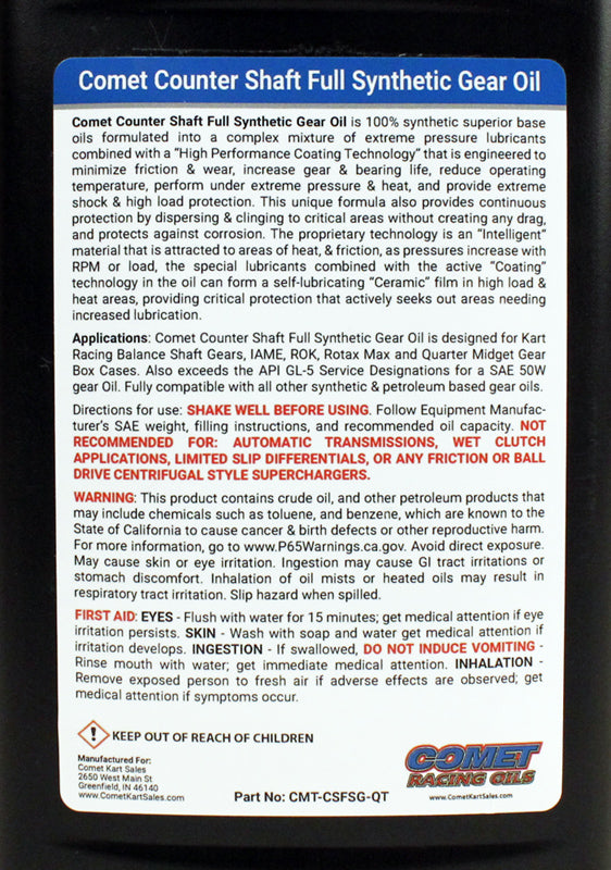 Super Sale! Comet Counter Shaft Gear Oil for X30, Rok, Rotax