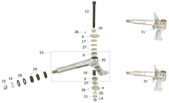 12. FBN.01608 CRG King Pin Bolt 10mm x 100mm