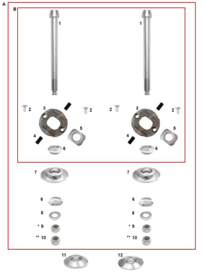 2. AFN.02408 CRG Kart M4 x 8mm Sniper Adjuster Plate Flat Head Bolt