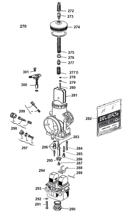 287. W6413160 Vortex Rok GP Dellorto Carburetor Jet, Sold Individually