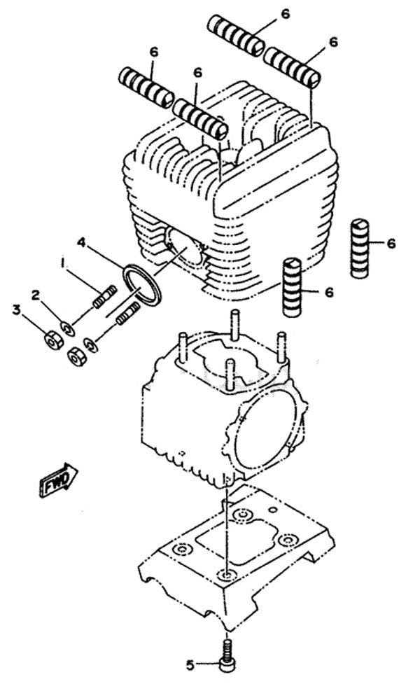 4. Yamaha KT100 OEM Exhaust Gasket
